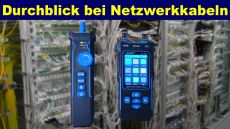 Mit dem Noyafa NF-8508 Kabeltester werden Netzwerkkabel analysiert und LWL-Kabel durchgemessen. (Quelle: hiz)