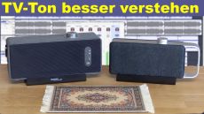 Sowohl der auvisio TV-Lautsprecher von Pearl als auch der Oskar von Faller Audio erhöhen durch unterschiedliche Algorithmen die Sprachverstänlichkeit allerdings mit Unterschieden beim Klangbild. (Quelle: hiz)