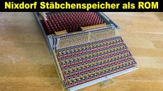 Ein Vorläufer des ROM, der Nixdorf Stäbchenspeicher LFI 177 aus den 70-er Jahren, mit 144 Bit. (Quelle: hiz)