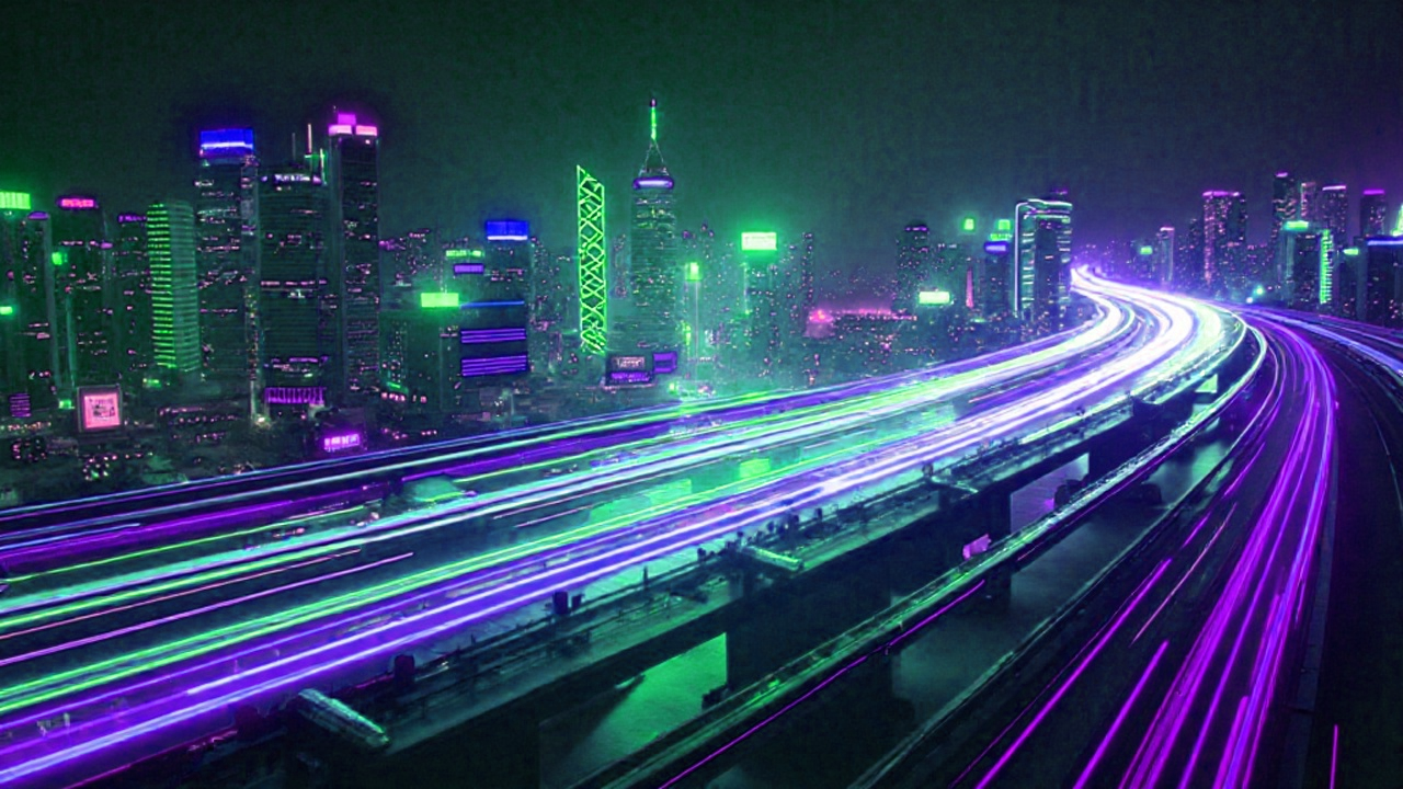 Wie auf einer Autobahn: In einem topologischen Isolator sind Elektronen je nach Spinausrichtung nur in jeweils einer Richtung unterwegs. Kollisionen sind somit ausgeschlossen. (Quelle. KI/hiz)