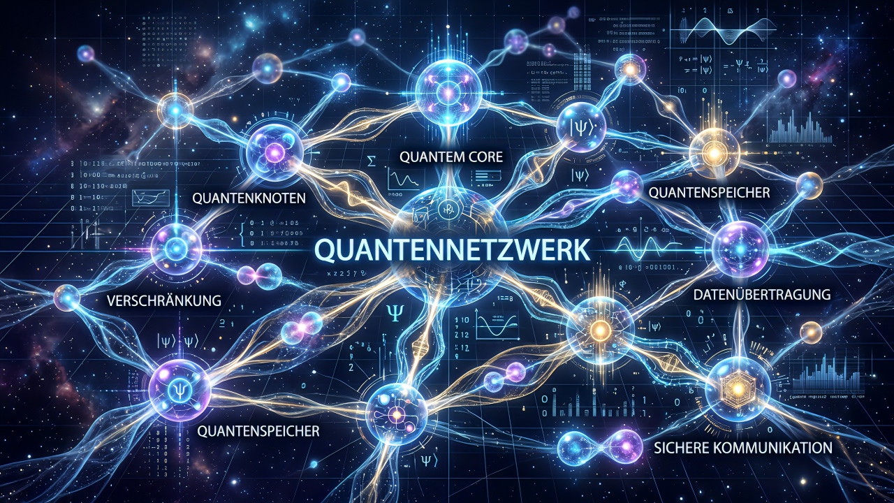 Quantennetzwerke basieren auf verschränkten Teilchen, die Datenkommunikation und -verarbeitung auf völlig neue Grundlagen stellen. (Symbilbild: KI/hiz)