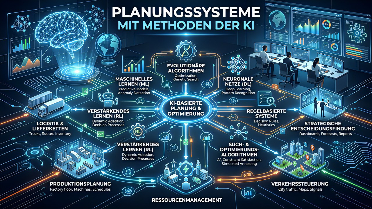 Bei der Planung komplexer Abläufe ist es von Vorteil, wenn die dafür verwendeten Systeme flexibel auf Veränderungen in der Umgebung reagieren können. (Symbolbild. KI/hiz)