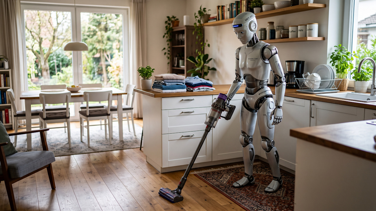 Viele warten auf Roboter, die die lästige Hausarbeit übernehmen. (Symbolbild: KI/hiz)