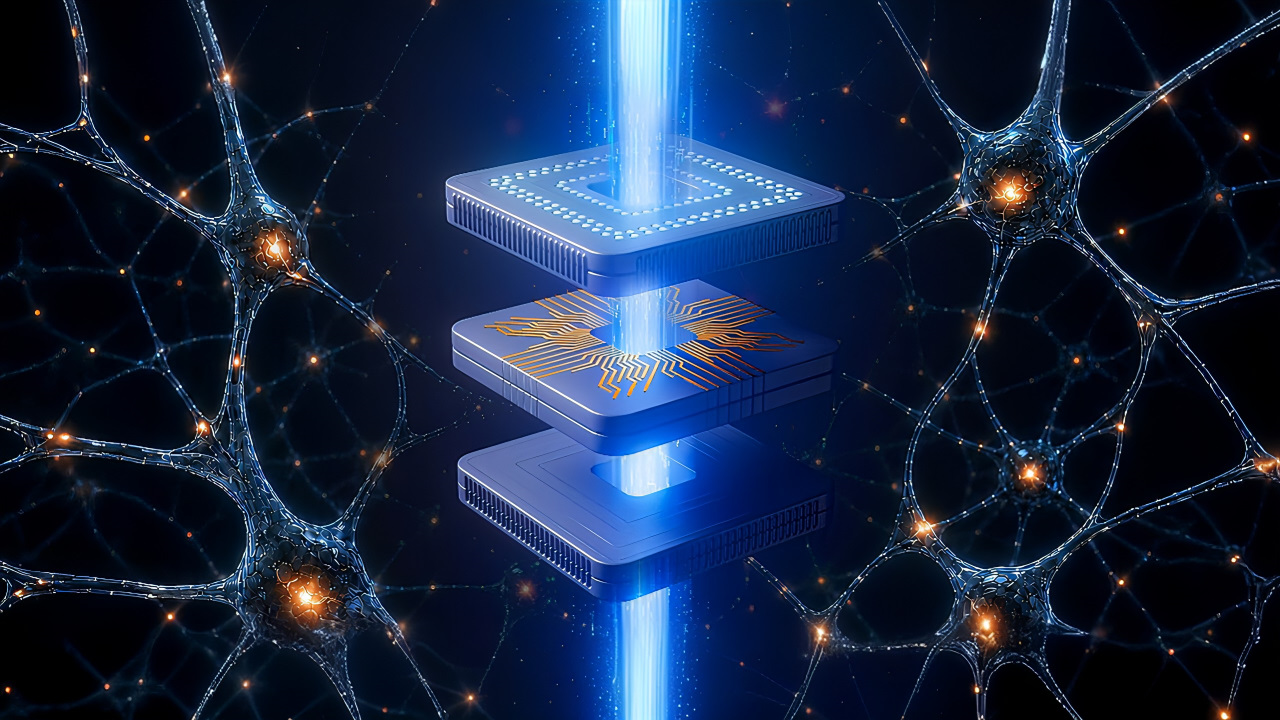 Neuartige Bauelemente auf Basis einer Oxid-Grenzfläche bilden zentrale Funktionen neuronaler Netzwerke elektronisch nach und eröffnen neue Perspektiven für energieeffiziente Hardware. (Quelle: Jochen Thamm/think-design)
